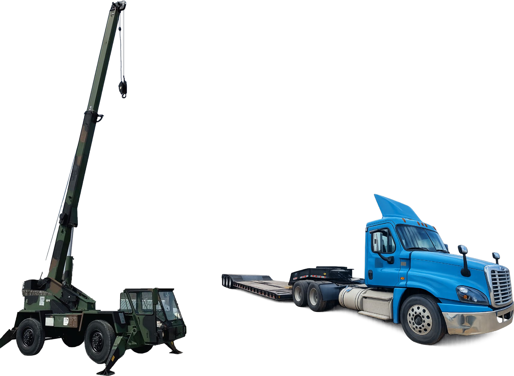 Grúa y transporte low boy